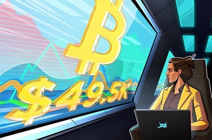 Biểu đồ giá BTC cho thấy Bitcoin có thể chạm đáy $49.5K trong vài ngày tới